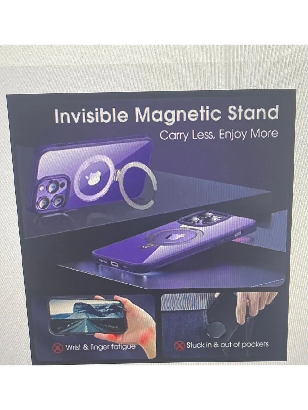 Casekoo Case for iPhone 14 Pro Clear/Purple